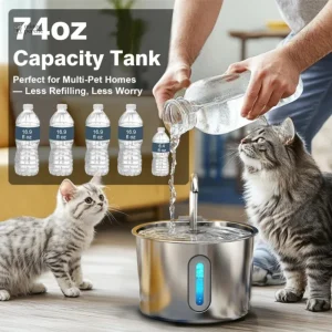 Fontaine pour chat avec filtration triple ultra silencieuse