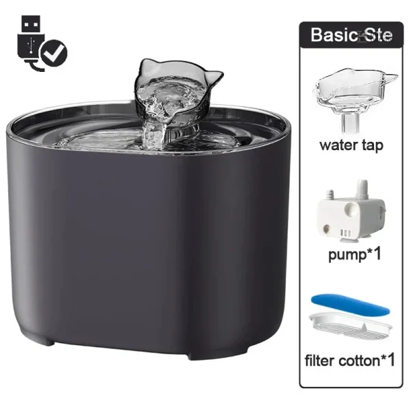 Fontaine à eau 2,2L, idéale pour les chats exigeants