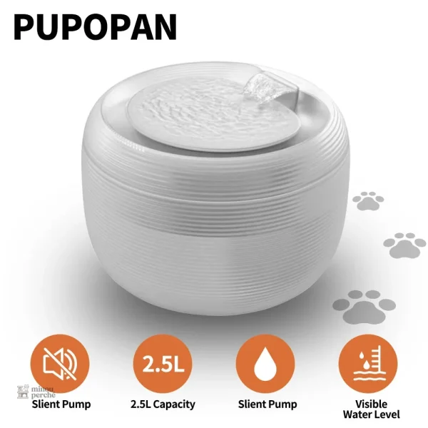 Fontaine à eau chat 2.5L ultra silencieuse LED