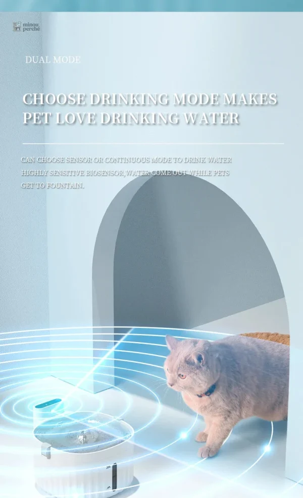 Accès à l'eau fraîche pour chats, 2L de capacité
