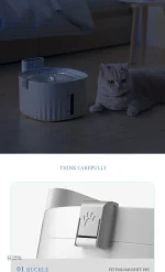Fontaine à eau chat 2L sans fil en acier inoxydable - vue 3