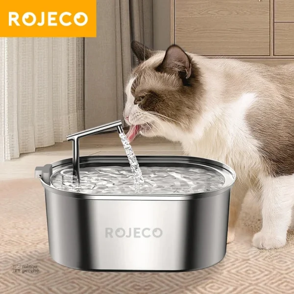 Fontaine à eau pour chat 3,2L en acier inoxydable