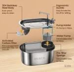 Fontaine à eau pour chat 3,2L en acier inoxydable - vue 2