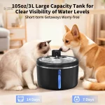 Fontaine à eau pour chat 3L sans fil en acier inoxydable