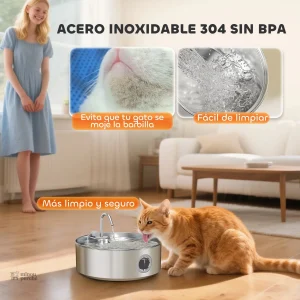 Fontaine à eau en inox pour animaux de compagnie