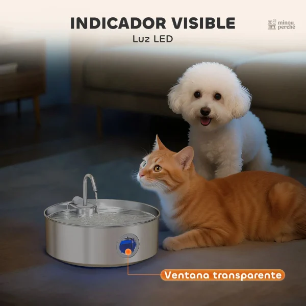 Distributeur d'eau pour chat 7L en acier inoxydable