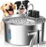 Fontaine à eau rechargeable pour chat 7L en inox