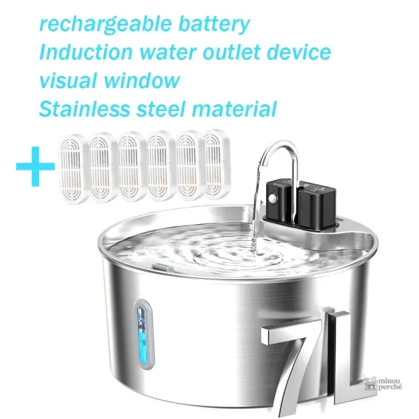 Distributeur d'eau pour chats, design moderne sans fil