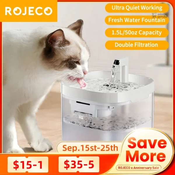 Fontaine à eau pour chat Cascade Pure avec filtration double