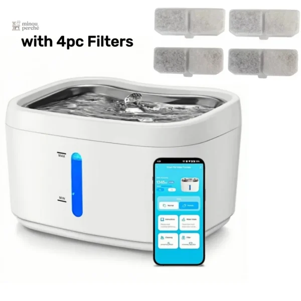 Fontaine connectée pour chats à capteur intelligent