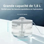 Fontaine à eau design pour chats, capacité 1,8L