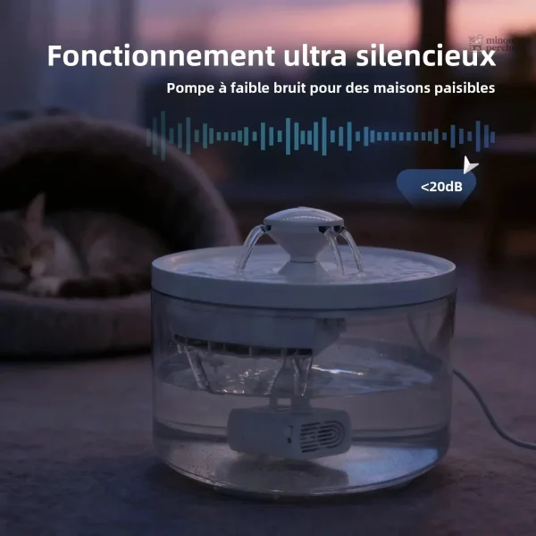 Fontaine pour chat avec design apaisant