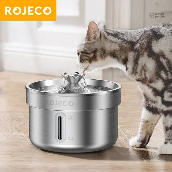 Fontaine à eau pour chat en acier inoxydable