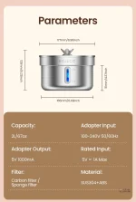 Source d'hydratation pour animaux en inox