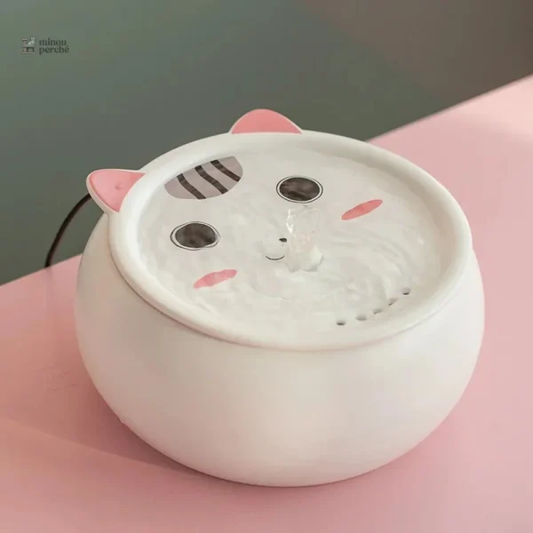 Fontaine à eau pour chat en céramique Petit Moustache