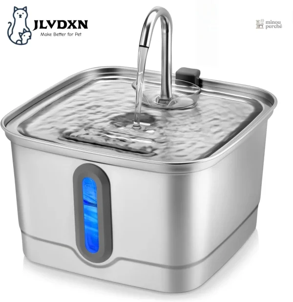 Fontaine à eau pour chat en inox 3L Source Argentée