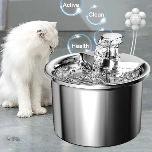 Fontaine à eau pour chat en inox "Cascade Pure