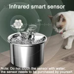 Fontaine à eau inox avec capteur intelligent pour félins