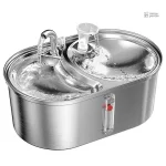 Fontaine à eau pour chat inox double bac