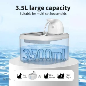 Distributeur d'eau pour chat, 3,5L, batterie longue durée