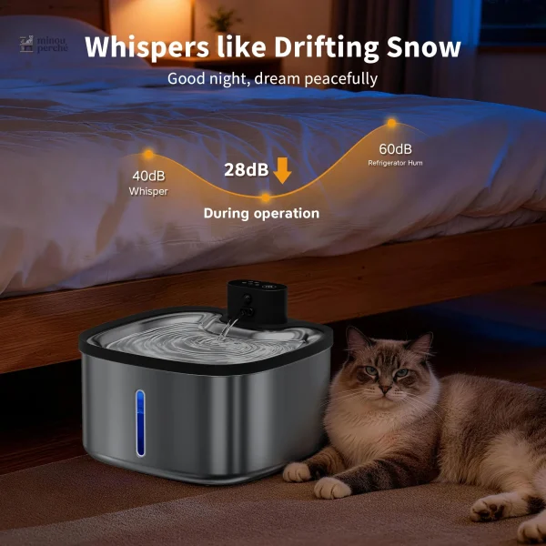 Source pour chat avec capteur, eau toujours fraîche