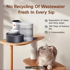 Fontaine à eau pour chats, sans fil et pratique