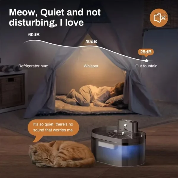 Fontaine à eau animalière sans fil pour chats