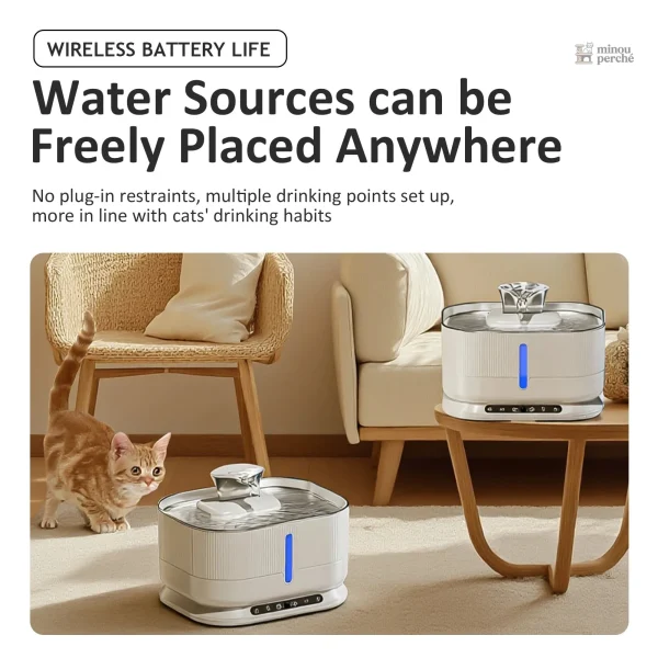 Dispositif d'hydratation pour chat sans fil et intelligent