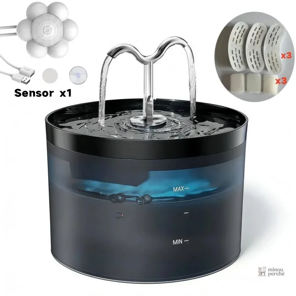 Distributeur d'eau pour animaux, effet nuit