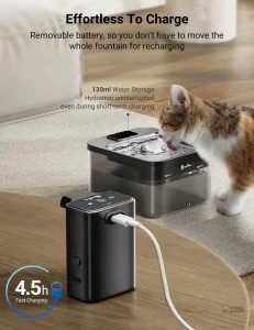 Distributeur d'eau pour chat en acier inoxydable 2,5L