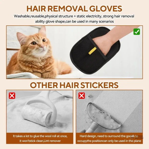 Gant de nettoyage pour poils d'animaux domestiques