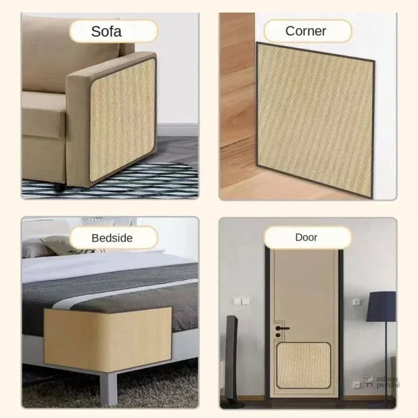 Protection canapé avec griffoir intégré pour chats