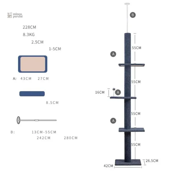 SkyTower, mobilier pour chats de grande taille