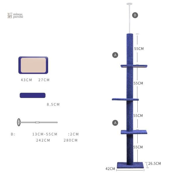 Arbre à chat pour grands chats, design moderne et fonctionnel