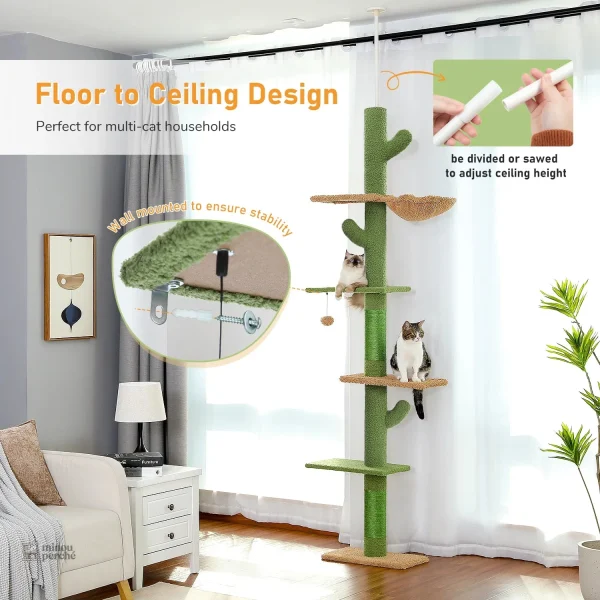 Arbre à chat cactus ajustable pour espaces variés