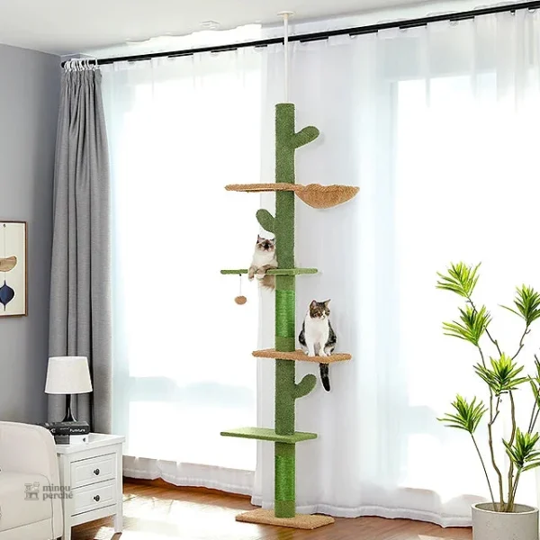 Arbre à chat solide et esthétique, style cactus