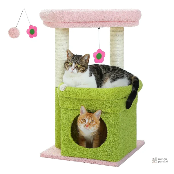 Espace de jeu intégré dans l'arbre à chat CosyNiche