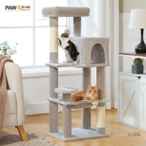 Poste à gratter intégré pour chats actifs