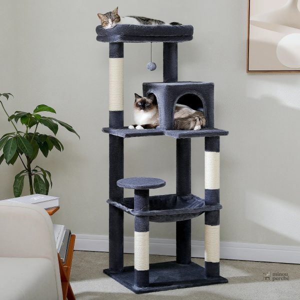 Arbre à chat élégant avec plusieurs niveaux pour chat