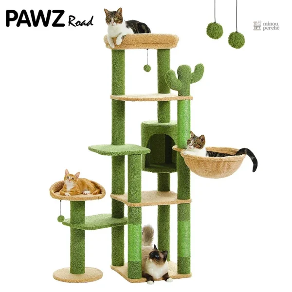 Arbre à chat CactusPalace avec condo et hamac