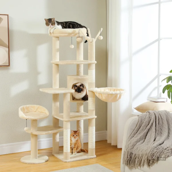 Design ludique d'arbre à chat CactusPalace pour chats