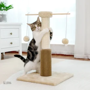 Arbre à chat avec boules en peluche pour petits félins