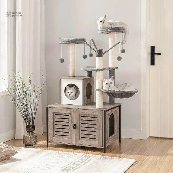Arbre à chat avec litière - Modèle HideawayPaws