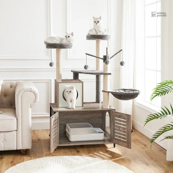 Meuble à litière pour chats - Design fonctionnel