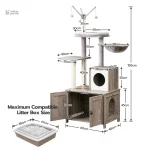 Arbre à chat fonctionnel avec rangement pour litière