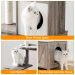 Mobilier pour chat, arbre à gratter et litière combinés