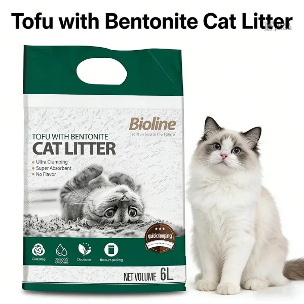 Litière chat tofu & bentonite 6L PureClump Balance
