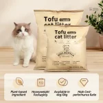 Tofu agglomérant pour une litière sans odeur