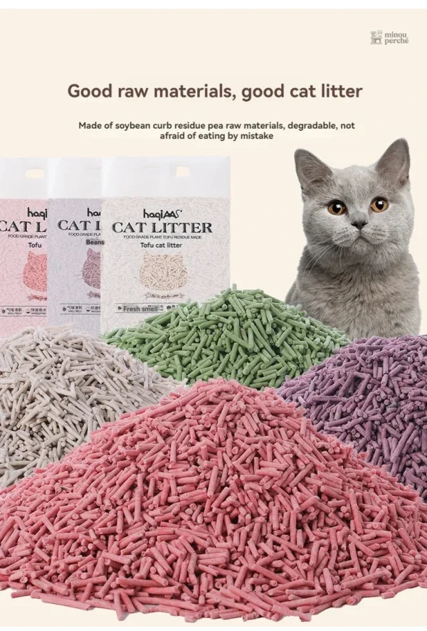 Litière Tofu pour chat, 6L, parfum fruité