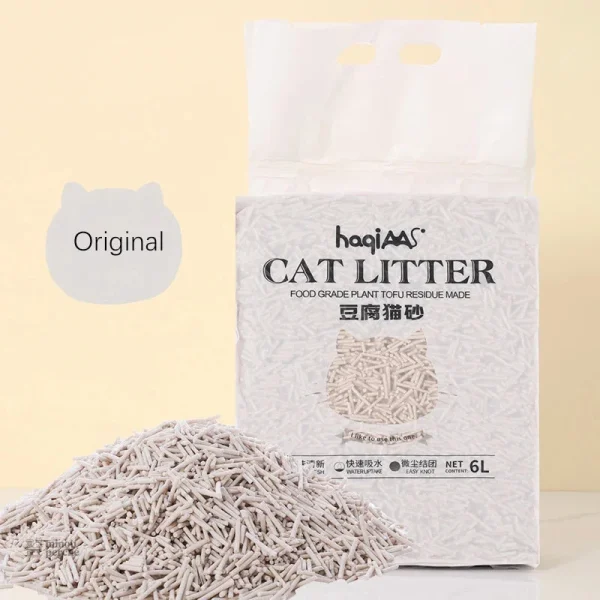 Litière Tofu 6L, douce et parfumée pour chats